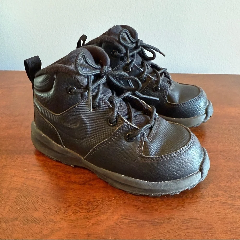 Nike Kids Black Leather Boots Size Toddler 9